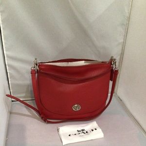 Coach Red Pebbled Shoulder Bag